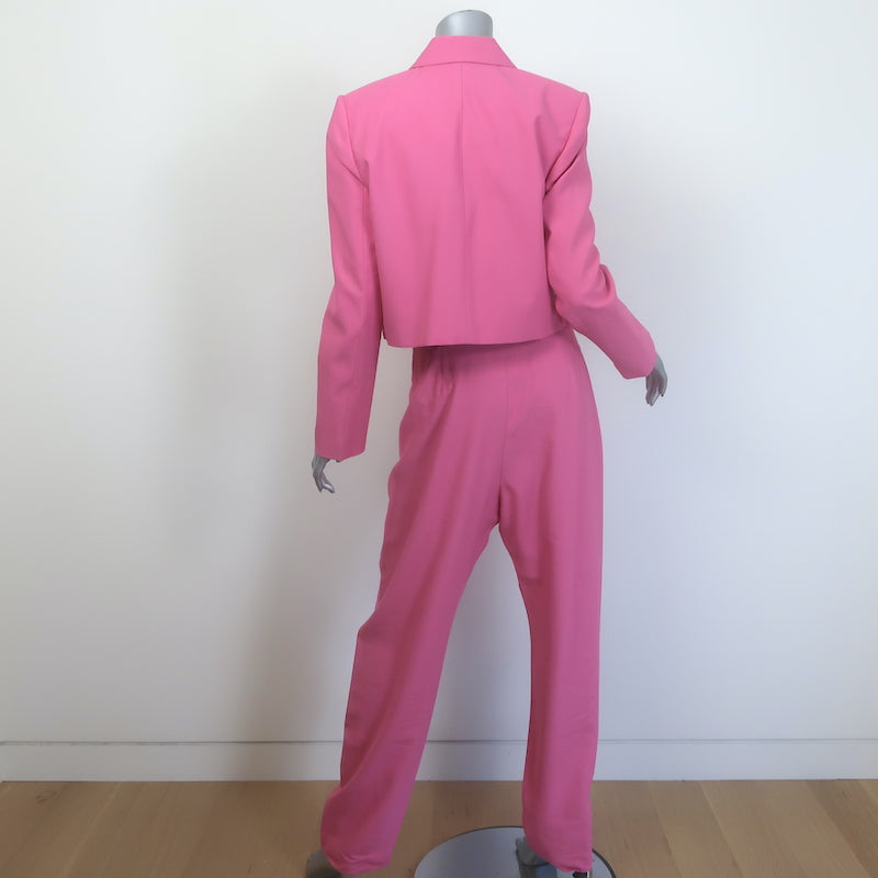 The Sei Three-Piece Suit Pink Size 4 Cropped Blazer Draped Top &amp; Trouser Set