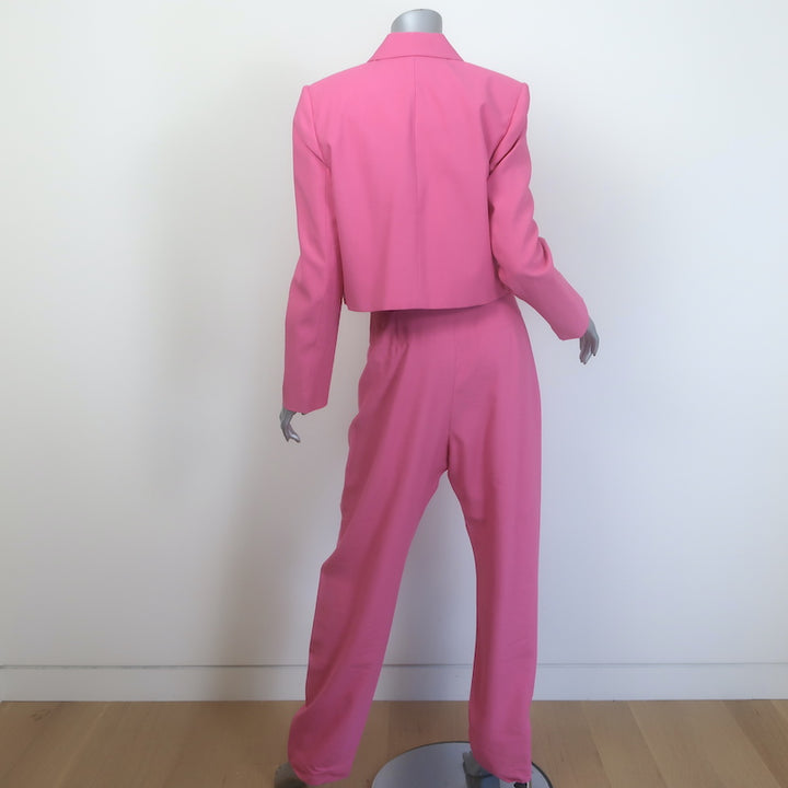 The Sei Three-Piece Suit Pink Size 4 Cropped Blazer Draped Top &amp; Trouser Set