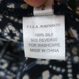 Ulla Johnson Sleeveless Midi Dress Cowrie Navy Printed Smocked Silk Size 2