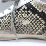 Golden Goose Superstar Snakeskin Low Top Sneakers Ivory/Gray Size 37