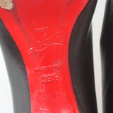 Christian Louboutin Ballalla Pointed Toe Ballet Flats Black Leather Size 39.5