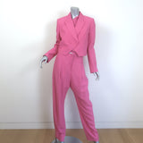 The Sei Three-Piece Suit Pink Size 4 Cropped Blazer Draped Top & Trouser Set