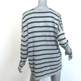 Vince Striped Long Sleeve Tee Heather Gray/Dark Green Jersey Size Large NEW