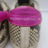 Golden Goose Superstar Snakeskin Low Top Sneakers Ivory/Gray Size 37