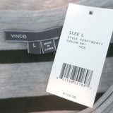 Vince Striped Long Sleeve Tee Heather Gray/Dark Green Jersey Size Large NEW