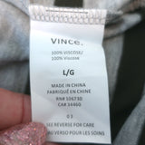 Vince Striped Long Sleeve Tee Heather Gray/Dark Green Jersey Size Large NEW