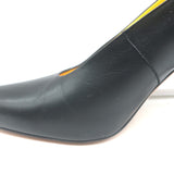 Celine Petal Heel Pumps Black Leather Size 38.5