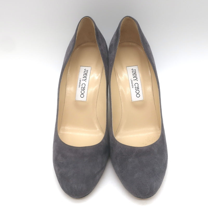 Jimmy Choo Laria Almond Toe Pumps Dusk Gray Suede Size 39 NEW