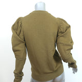 Ulla Johnson Puff Sleeve Sweatshirt Philo Olive Cotton Size Small