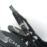 Chanel Cap Toe Slingback Platform Pumps Black & White Patent Leather Size 39.5