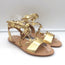 Loeffler Randall Starla Ankle Wrap Sandals Gold Metallic Leather Size 6.5 NEW