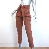 A.L.C. Davis Paperbag Waist Pants Rust Brown Linen-Blend Size 2