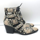 Sam Edelman Elana Studded Cutout Ankle Boots Snake Print Leather Size 9 NEW