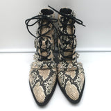 Sam Edelman Elana Studded Cutout Ankle Boots Snake Print Leather Size 9 NEW