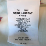 Saint Laurent Star Print Shirt Ivory Lightweight Wool Size 34 Short Sleeve Top