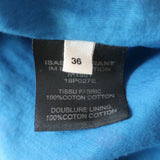 Isabel Marant Etoile One-Shoulder Mini Dress Esther Blue Printed Cotton Size 36