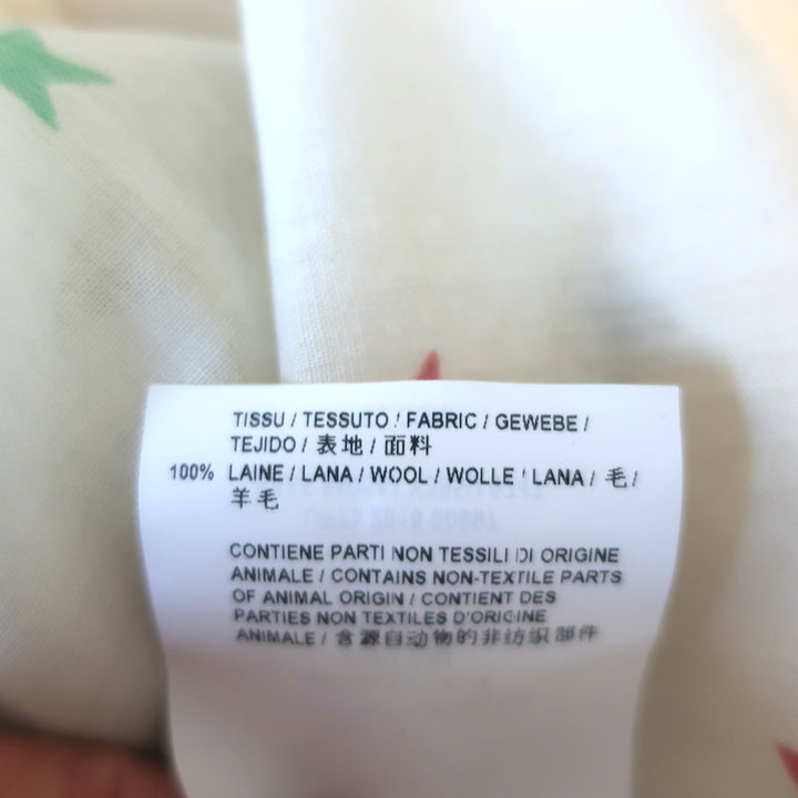 Saint Laurent Star Print Shirt Ivory Lightweight Wool Size 34 Short Sleeve Top
