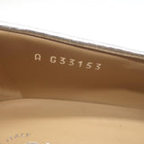 Chanel CC Metallic Leather Loafers Silver Size 38.5