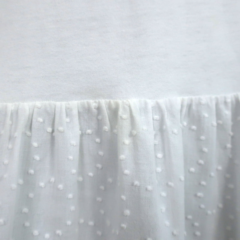 Thakoon Ruffled Lace-Hem Tank Top White Cotton Jersey Size Small