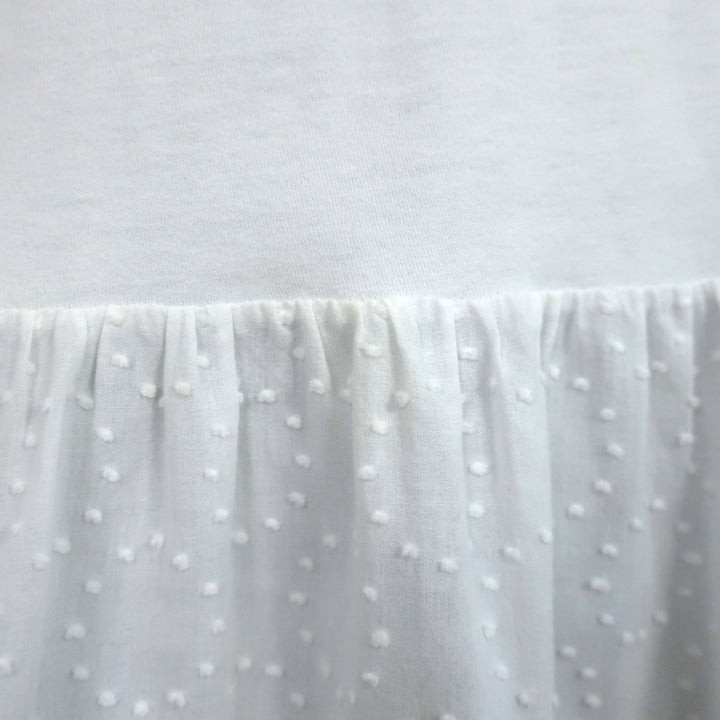 Thakoon Ruffled Lace-Hem Tank Top White Cotton Jersey Size Small