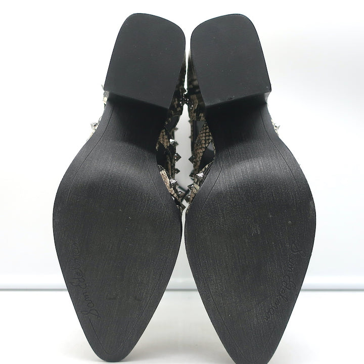 Sam Edelman Elana Studded Cutout Ankle Boots Snake Print Leather Size 9 NEW