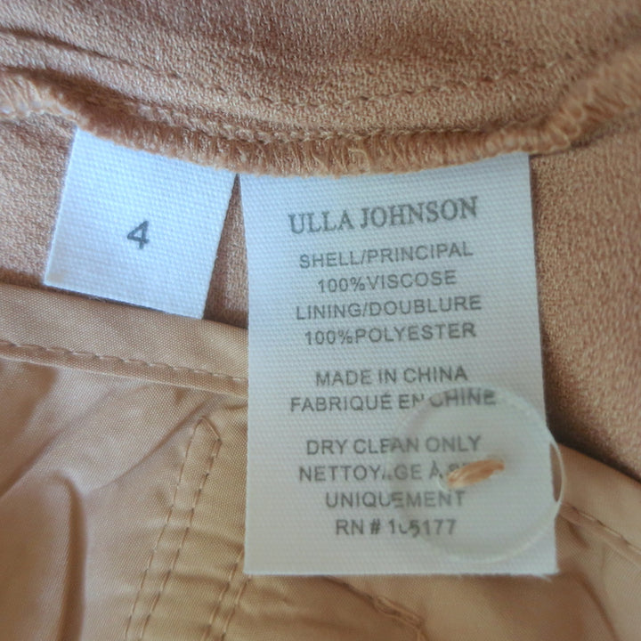 Ulla Johnson Henrik Wide Leg Pants Fawn Beige Crepe Size 4