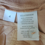 Ulla Johnson Henrik Wide Leg Pants Fawn Beige Crepe Size 4