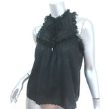 Ulla Johnson Tank Top Lea Black Swiss Dot Cotton Size 0 Sleeveless Blouse