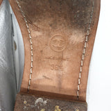 Chanel CC Metallic Leather Loafers Silver Size 38.5