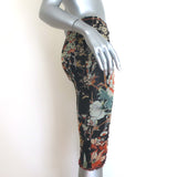 Etro Floral Print Mesh Midi Skirt Black Size 40