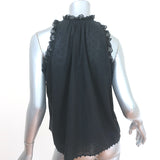 Ulla Johnson Tank Top Lea Black Swiss Dot Cotton Size 0 Sleeveless Blouse