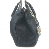 Gucci Sukey Medium Tote Black GG Canvas Shoulder Bag