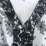 Alice + Olivia Jeanette Beaded Cold Shoulder Dress White Paisley Print Size 10