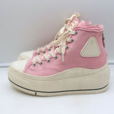 R13 Kurt Platform High Top Sneakers Pink Canvas Size 7
