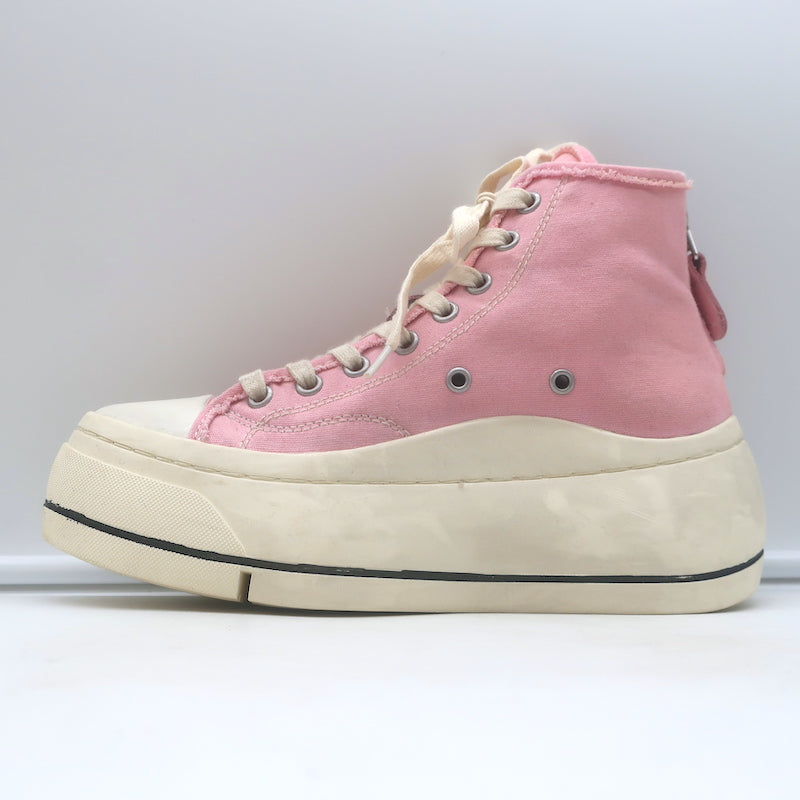 R13 Kurt Platform High Top Sneakers Pink Canvas Size 7