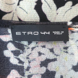 Etro Floral Print Mesh Long Sleeve Top Black Size 44