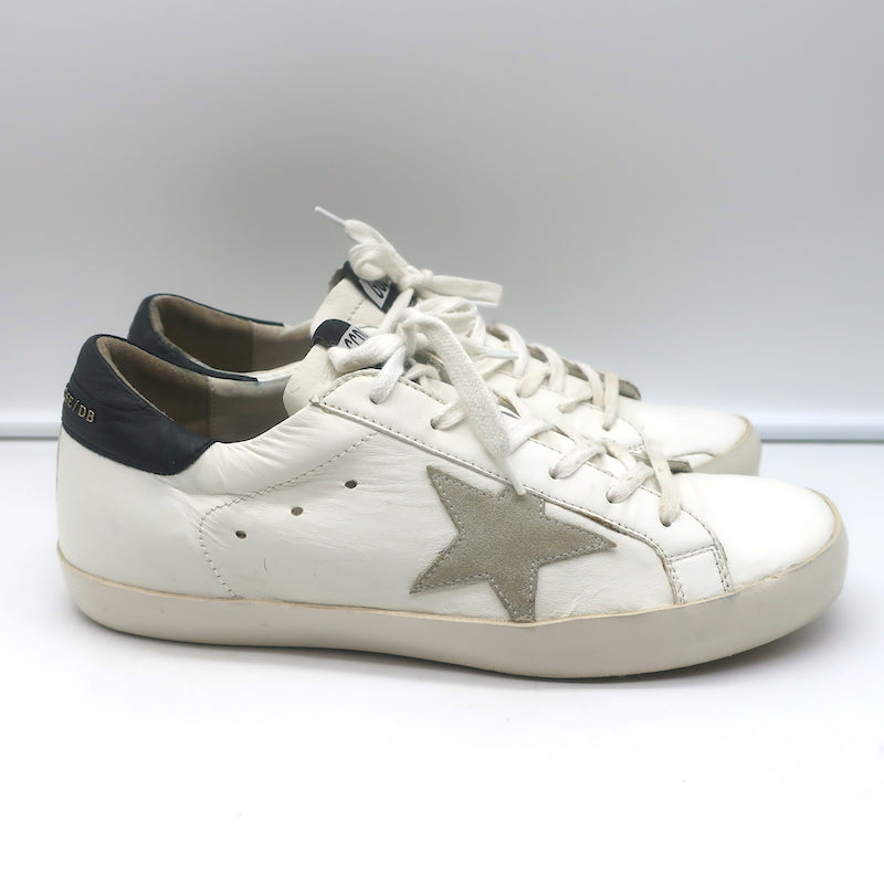 Golden Goose Superstar Sneakers White &amp; Black Leather Size 40
