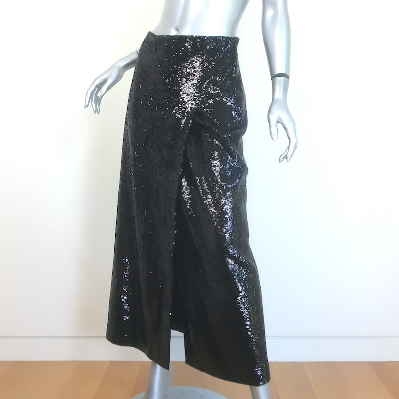 Miu Miu Sequined Midi Skirt Black Size 38 NEW