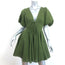 Rhode Puff Sleeve Mini Dress Madeline Olive Linen-Cotton Size 2