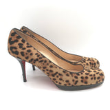 Christian Louboutin Prorata 90 Leopard Print Calf Hair Pumps Brown Size 41.5