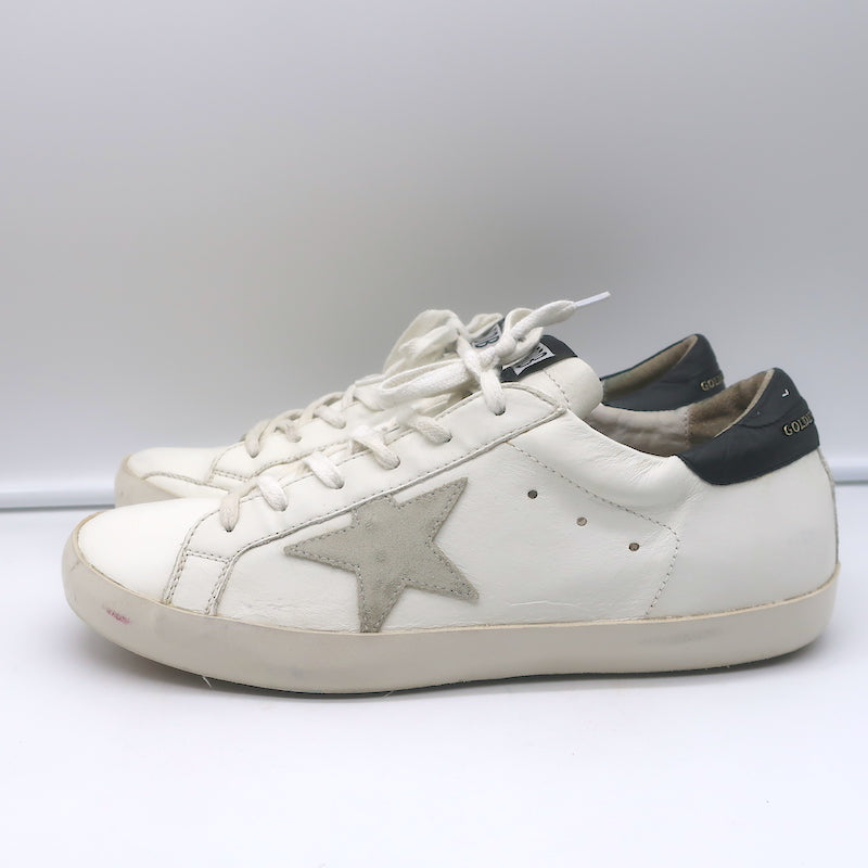 Golden Goose Superstar Sneakers White &amp; Black Leather Size 40