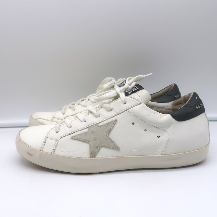 Golden Goose Superstar Sneakers White &amp; Black Leather Size 40