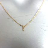 Zoe Lev Mini Diamond Script Initial Necklace 14k Gold NEW