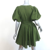 Rhode Puff Sleeve Mini Dress Madeline Olive Linen-Cotton Size 2