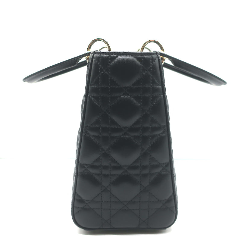 Christian Dior Medium Lady Dior Bag Black Cannage Lambskin Leather Crossbody