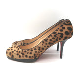 Christian Louboutin Prorata 90 Leopard Print Calf Hair Pumps Brown Size 41.5