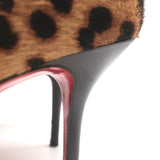 Christian Louboutin Prorata 90 Leopard Print Calf Hair Pumps Brown Size 41.5