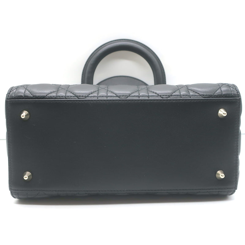 Christian Dior Medium Lady Dior Bag Black Cannage Lambskin Leather Crossbody