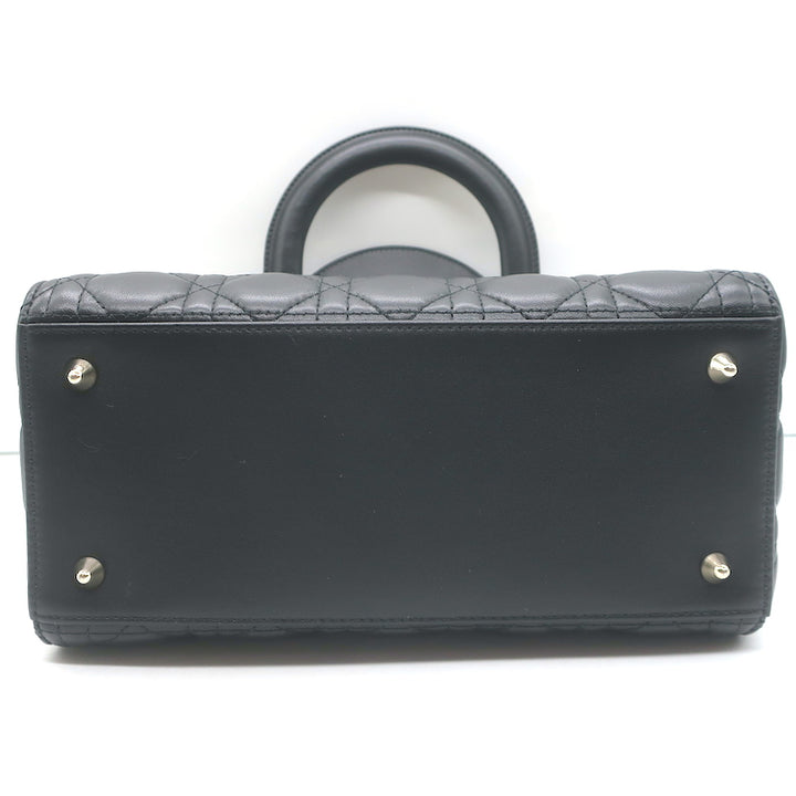 Christian Dior Medium Lady Dior Bag Black Cannage Lambskin Leather Crossbody