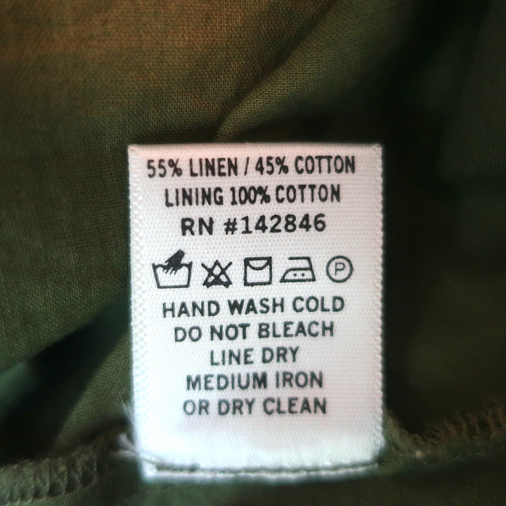 Rhode Puff Sleeve Mini Dress Madeline Olive Linen-Cotton Size 2